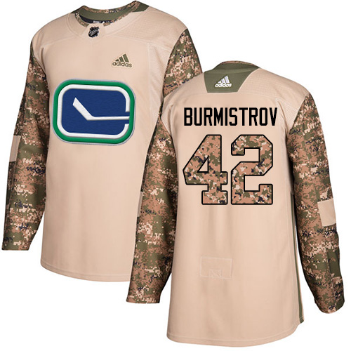 Adidas Canucks #42 Alex Burmistrov Camo Authentic Veterans Day Stitched NHL Jersey